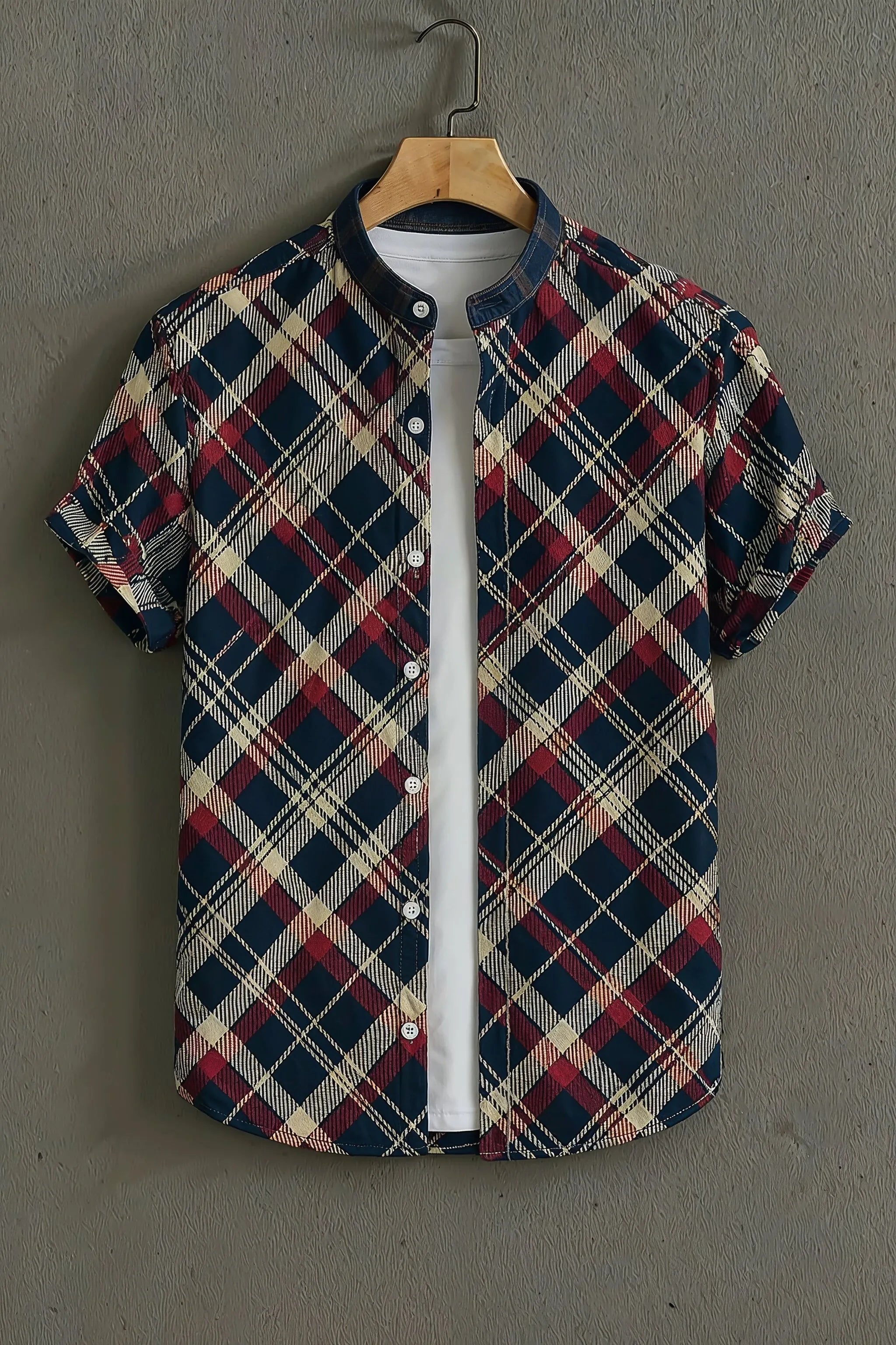 Soulbox Navy Casual Shirt with Red Check Print