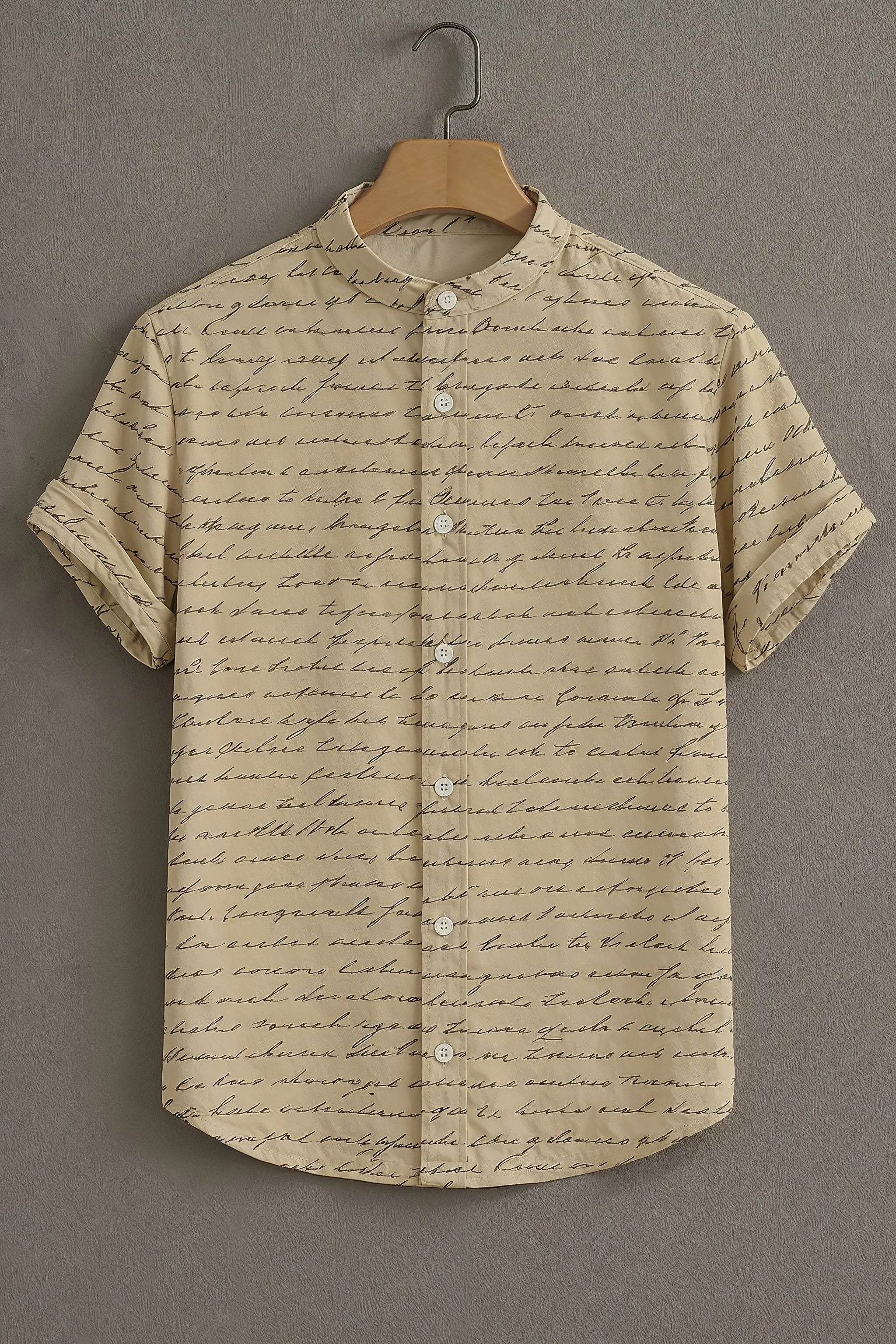 Soulbox Beige Casual Shirt with Script Print