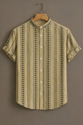 Soulbox Beige Casual Shirt with Ethnic Stripe Print