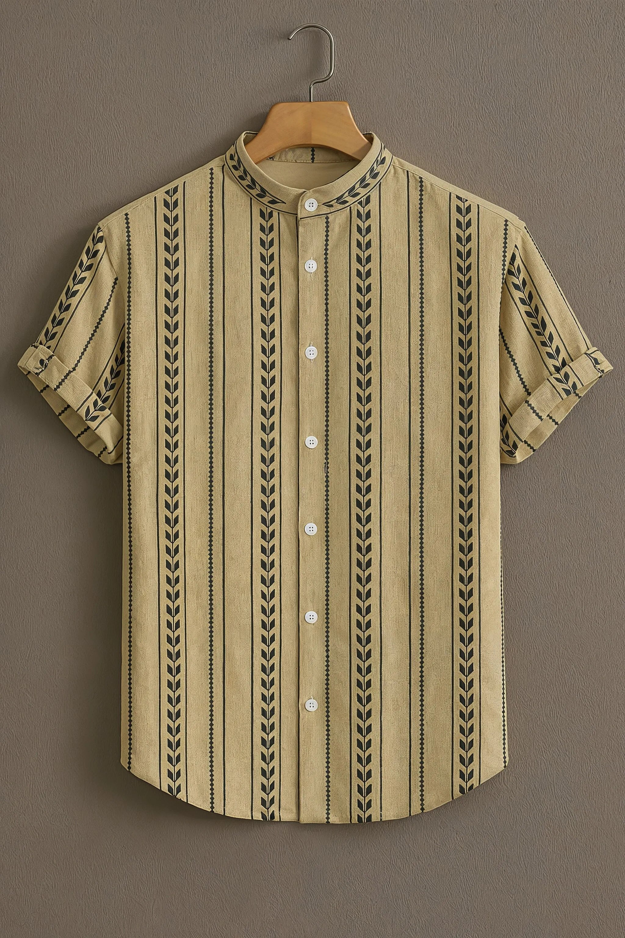 Soulbox Beige Casual Shirt with Ethnic Stripe Print