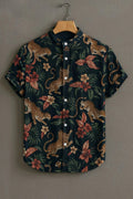 Soulbox Black Casual Shirt with Leopard & Floral Print