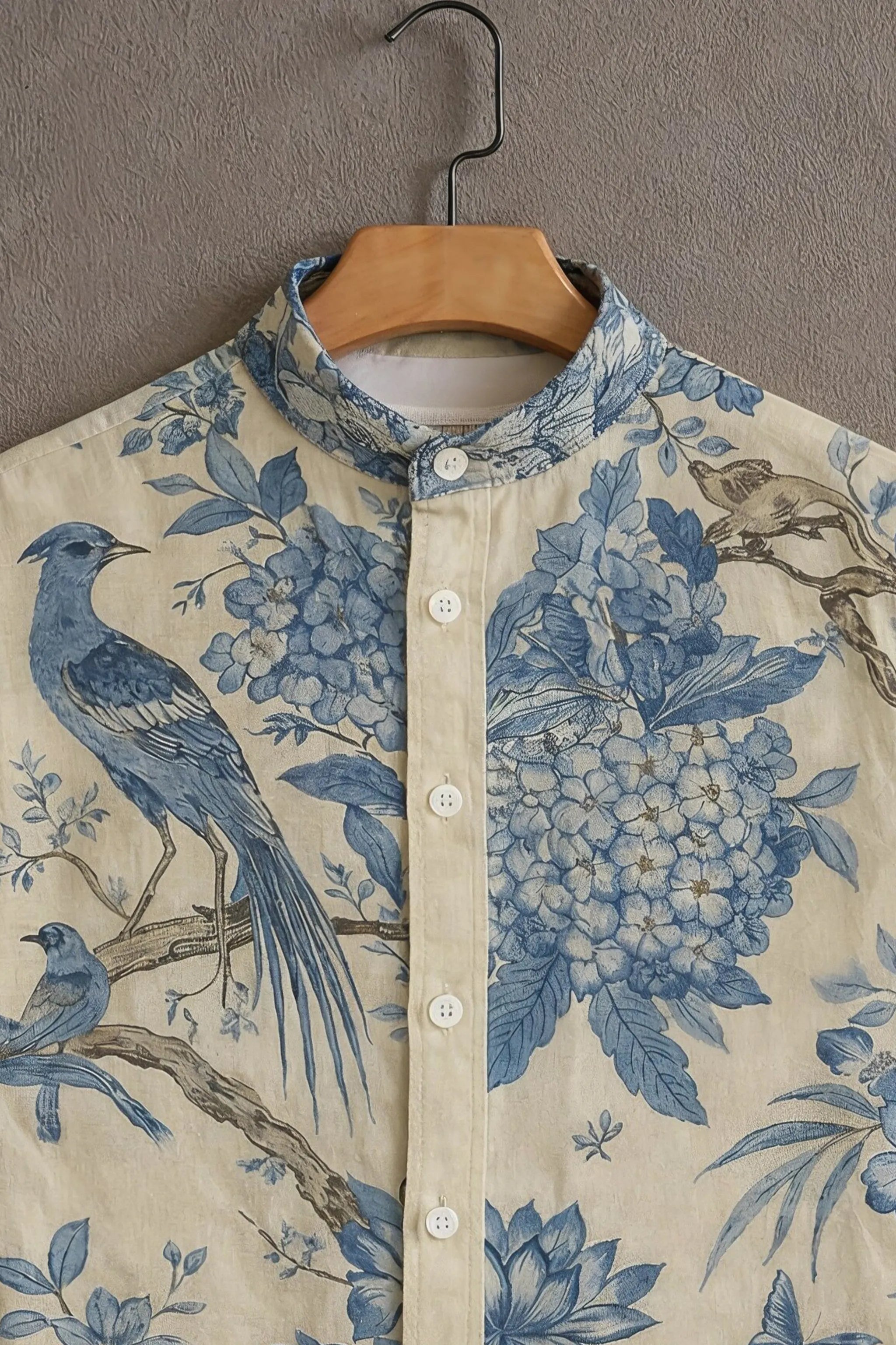 Soulbox Beige Casual Shirt with Blue Bird & Floral Print