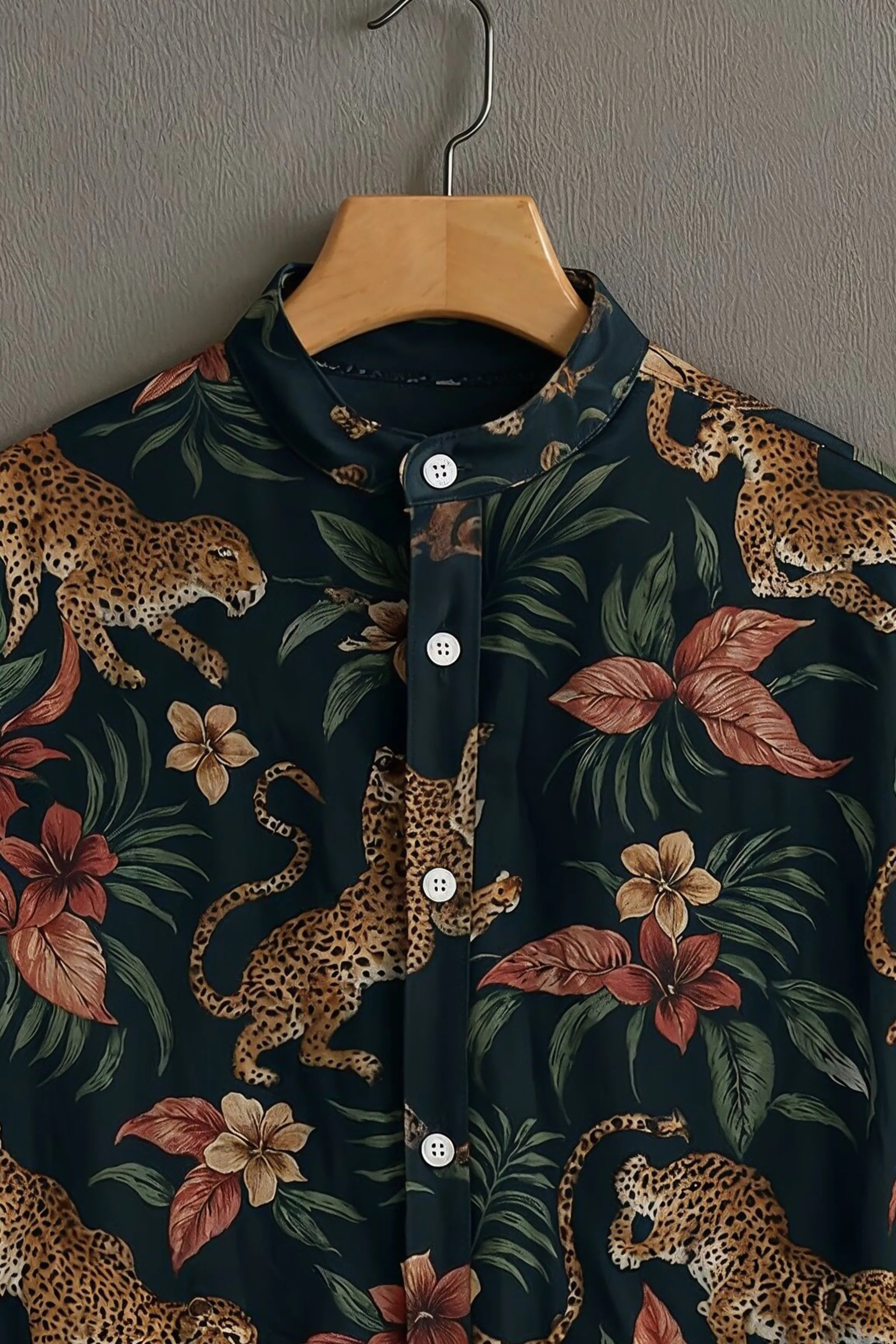 Soulbox Black Casual Shirt with Leopard & Floral Print