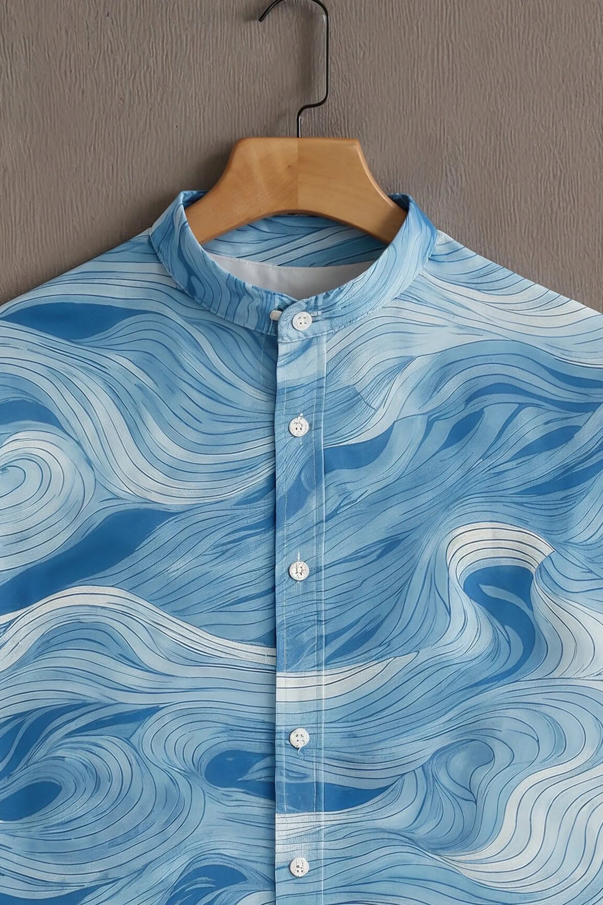 Soulbox Blue Casual Shirt with Wave Print