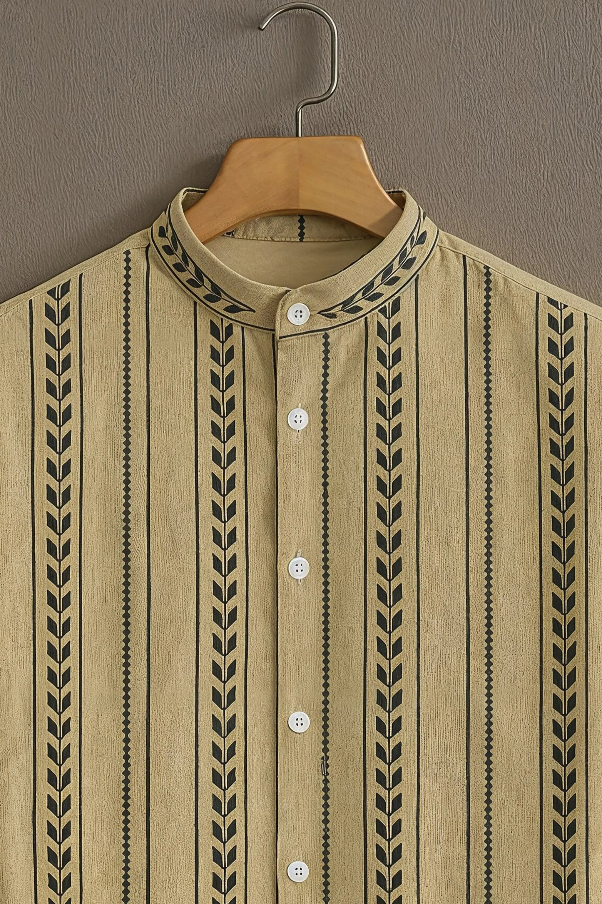 Soulbox Beige Casual Shirt with Ethnic Stripe Print