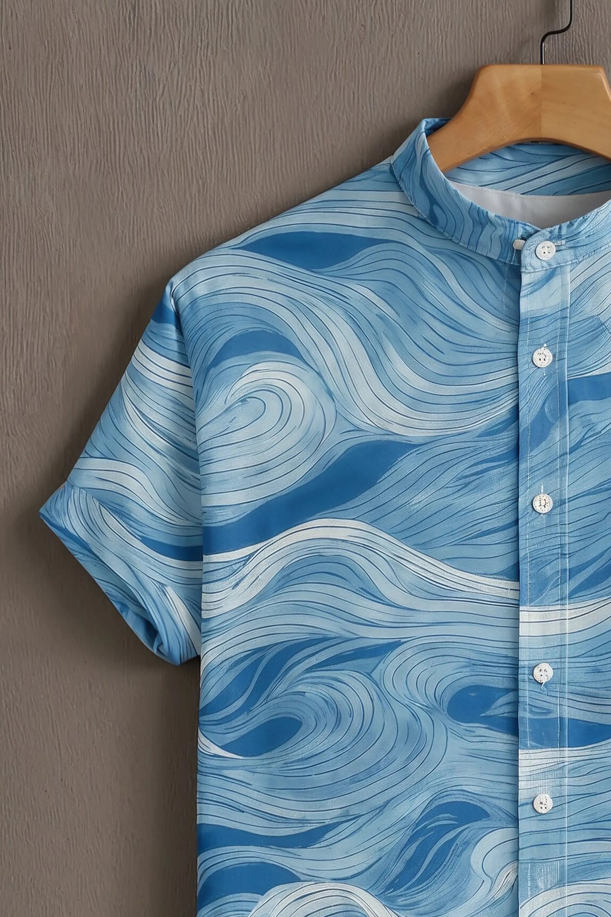Soulbox Blue Casual Shirt with Wave Print
