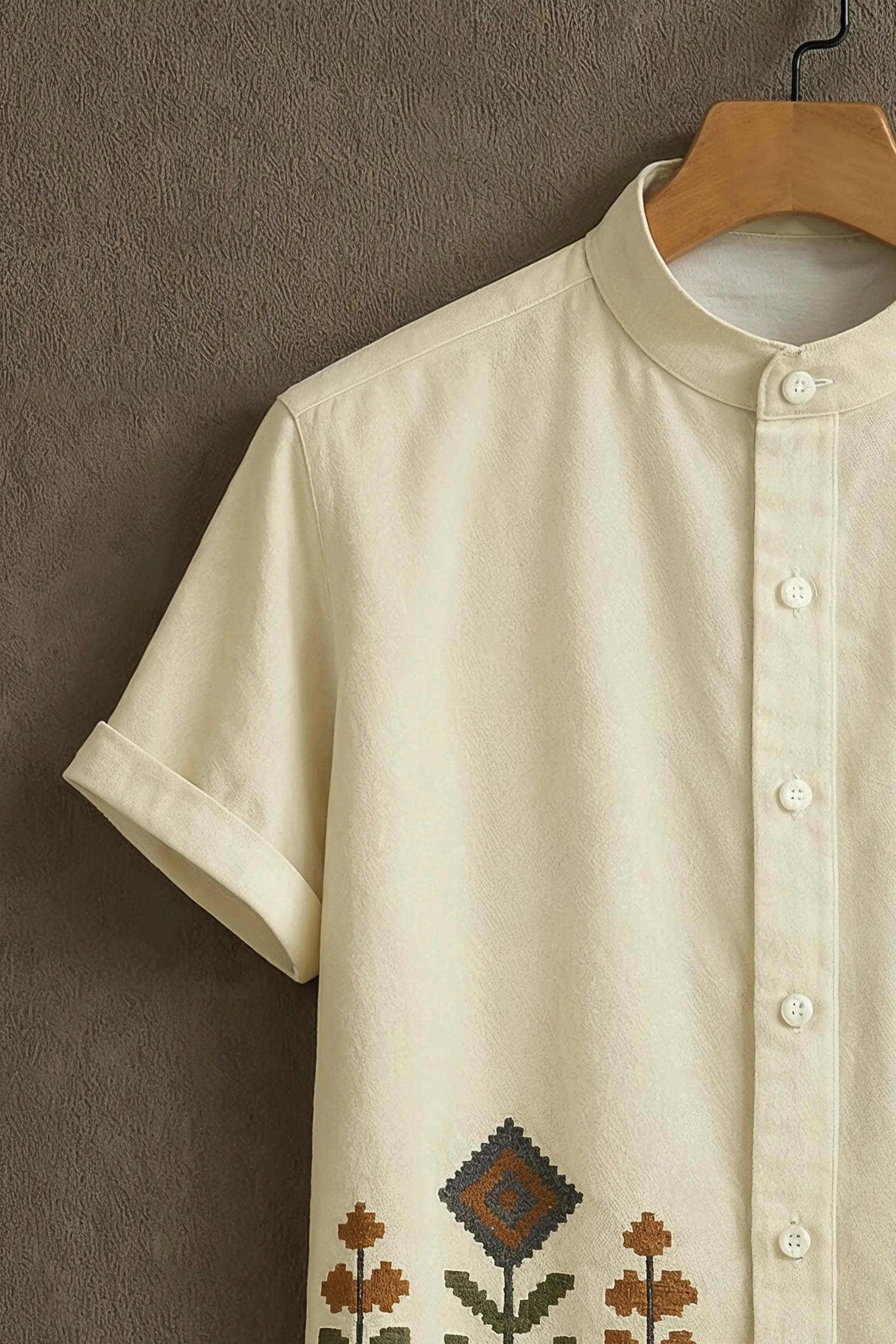 Soulbox Cream Casual Shirt with Tribal Floral Print