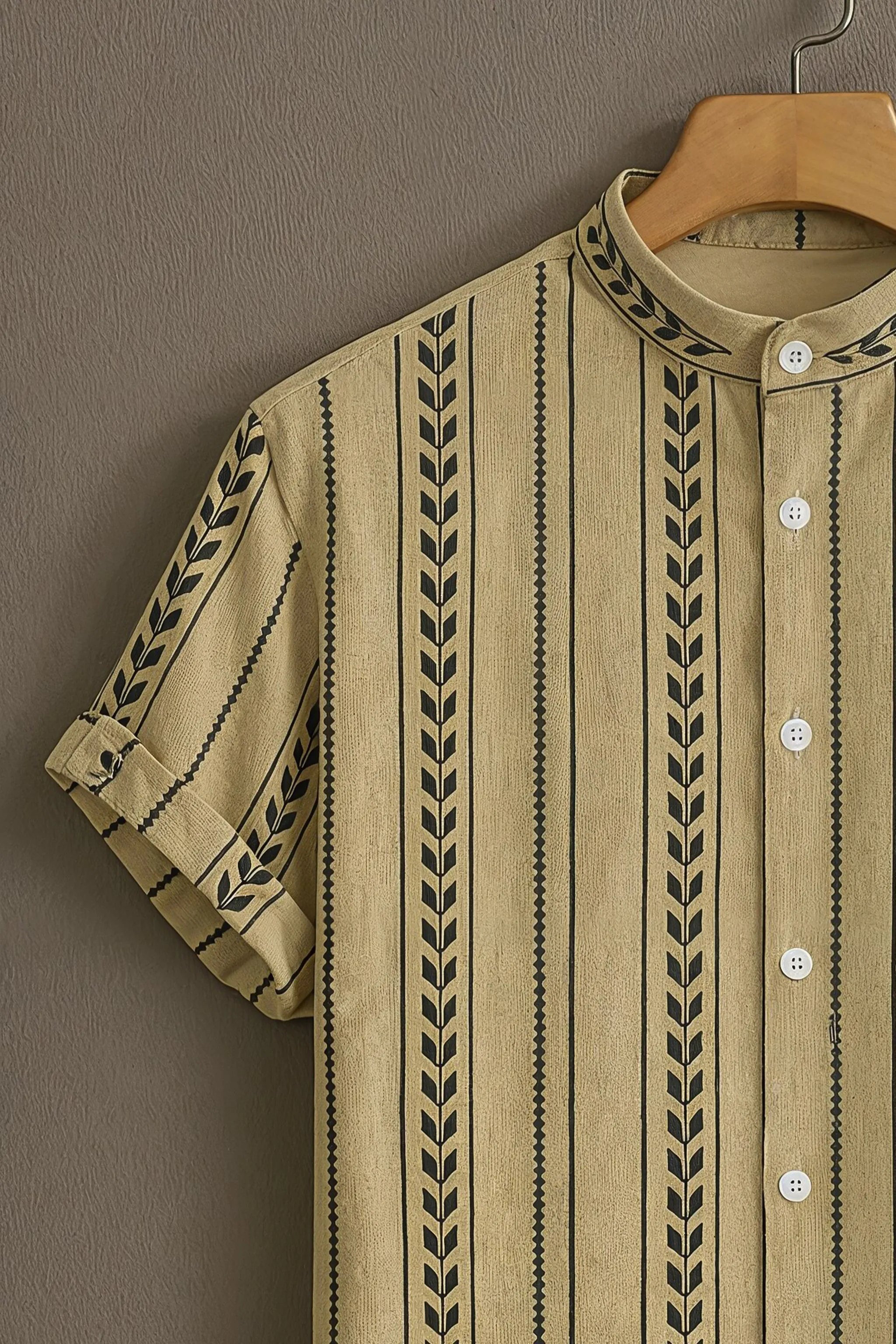 Soulbox Beige Casual Shirt with Ethnic Stripe Print