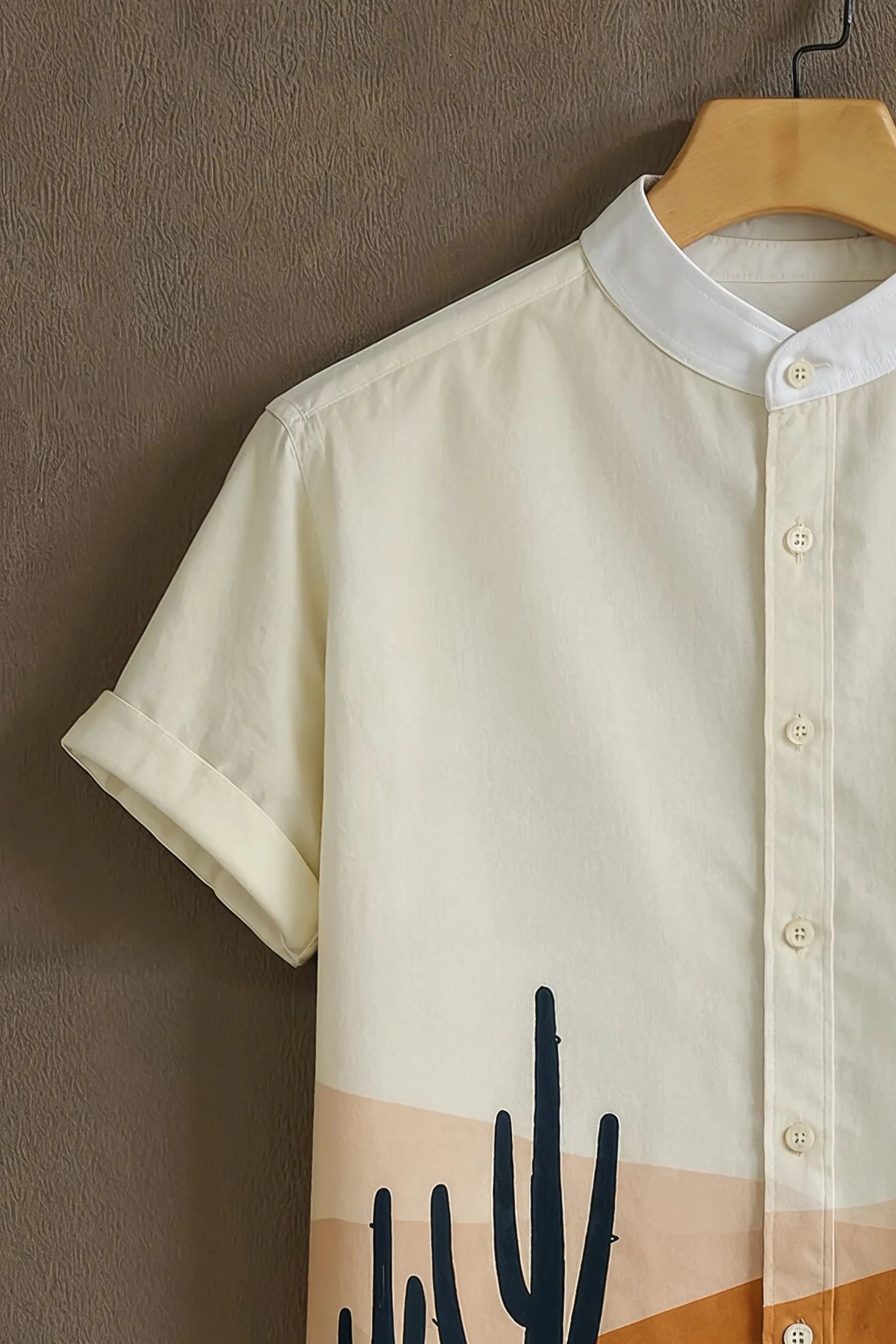 Soulbox Cream Casual Shirt with Desert Landscape Print