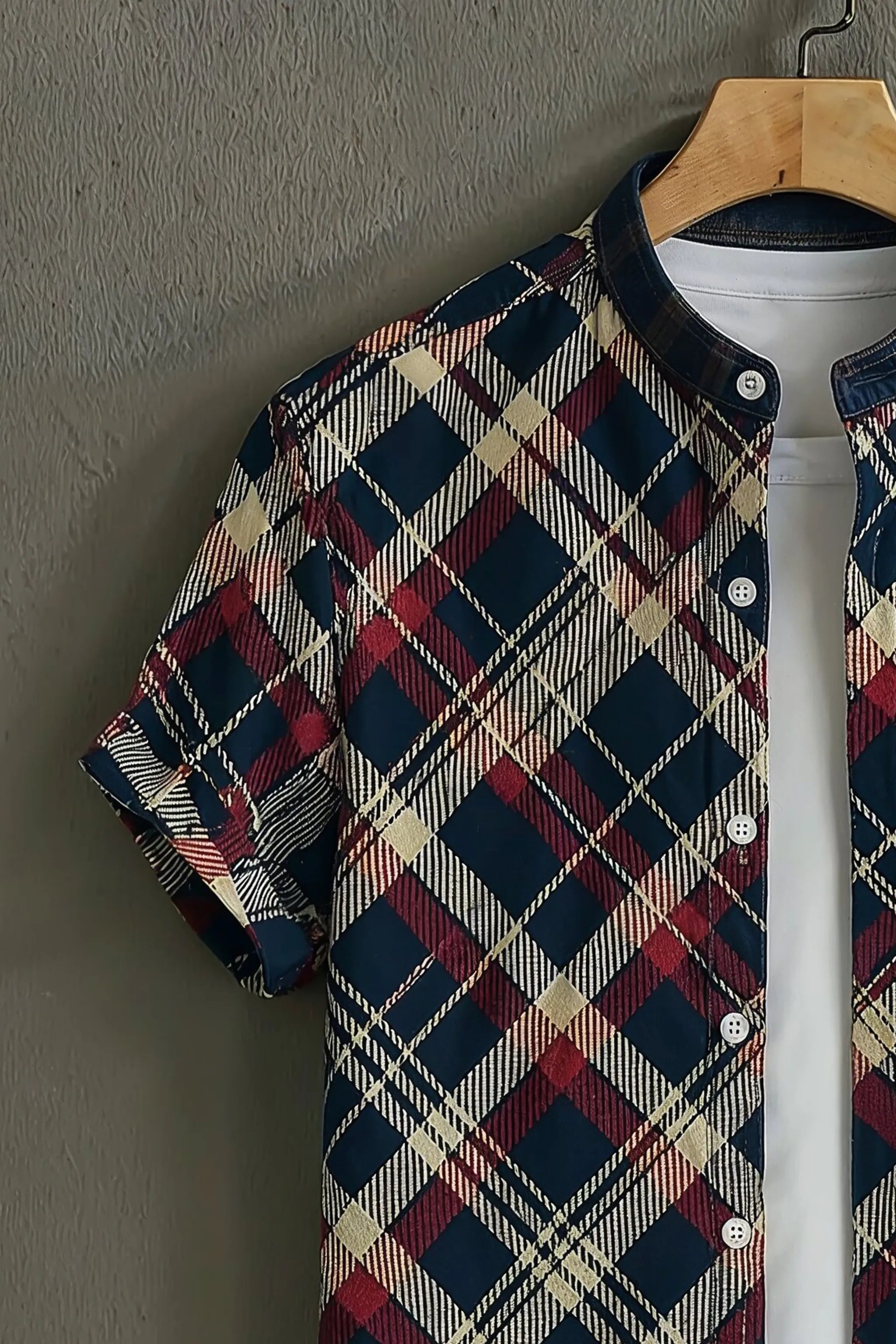 Soulbox Navy Casual Shirt with Red Check Print